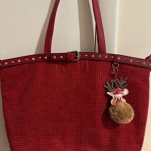 NWT: Red rhinestone bag